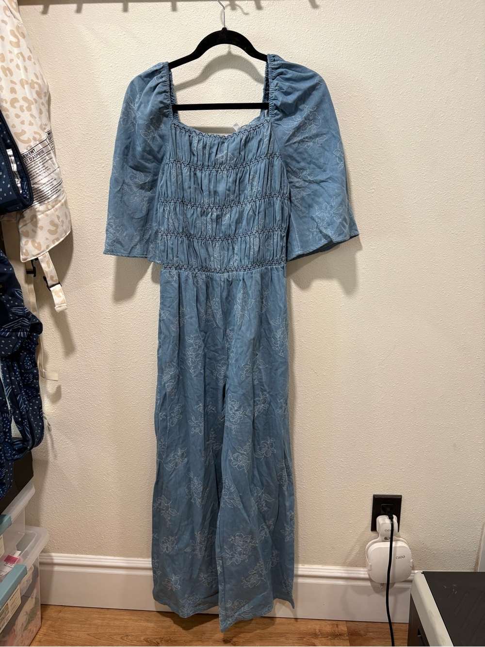 NWOT Light Blue Smocked Maxi Dress